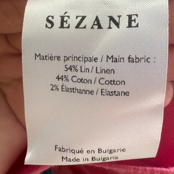 Sezane Arthuro Trousers Paper Bag Pants High Waisted Bright Pink Size 38 Medium - Picture 11 of 14